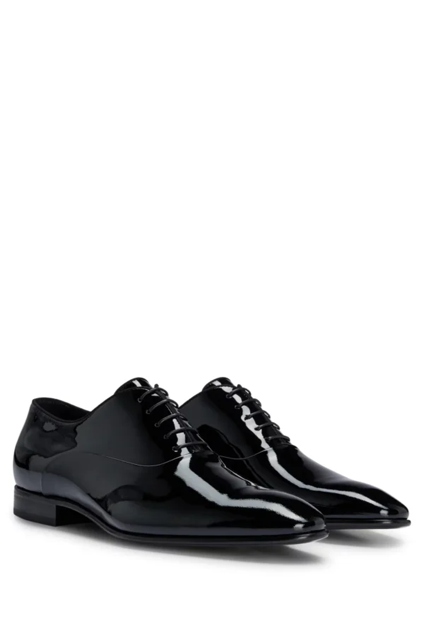 BOSS LEATHER OXFORD SHOES WITH LEATHER LINING- BLACK
