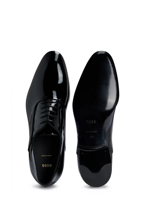 BOSS LEATHER OXFORD SHOES WITH LEATHER LINING- BLACK