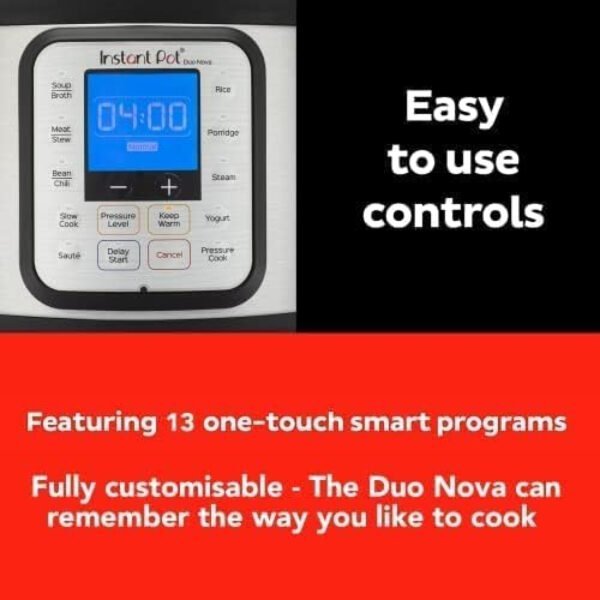 Instant Pot DUO Nova, 1440W 7-in-1 Smart Cooker, 5.7L – Slow Cooker, Rice Cooker, Sauté Pan, Yoghurt Maker, Steamer and Food Warmer, 2 Years Warranty