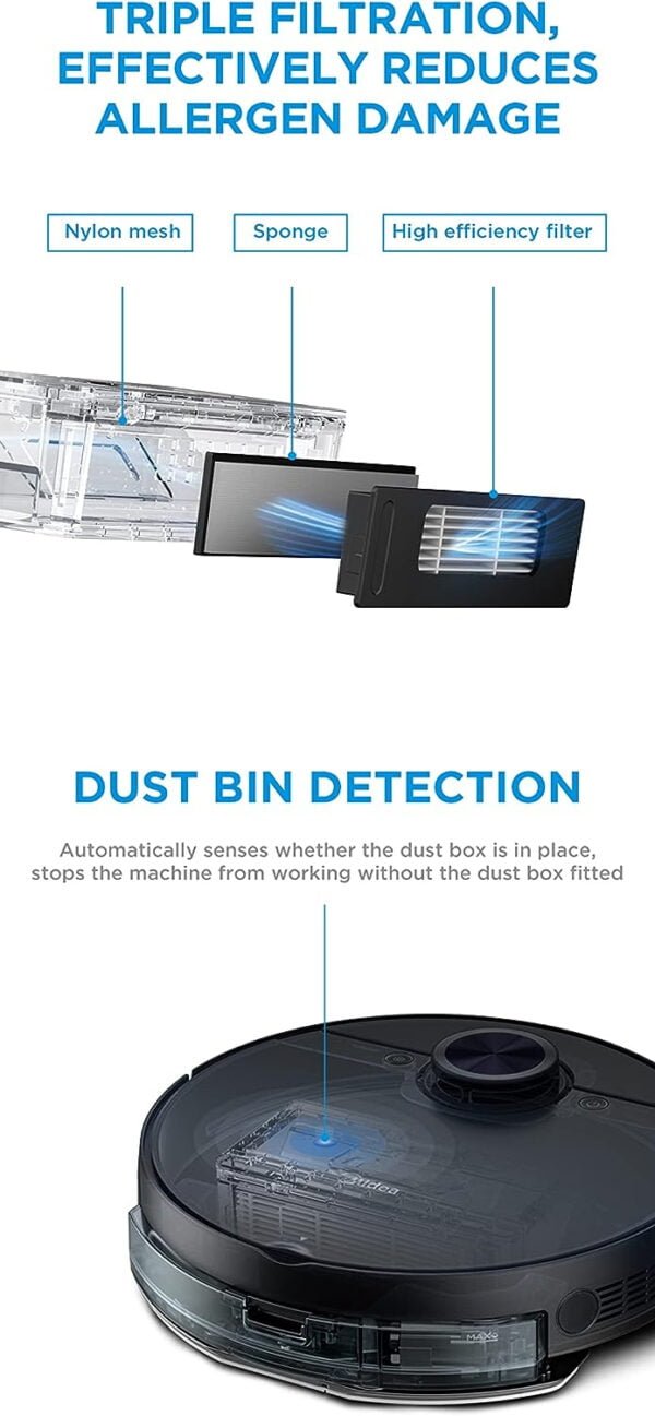 Midea Robot Vacuum cleaner, 4000Pa Strong Suction with BLDC motor