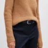 BOSS RIBBED SCARF IN VIRGIN WOOL WITH TONAL EMBROIDERED LOGO